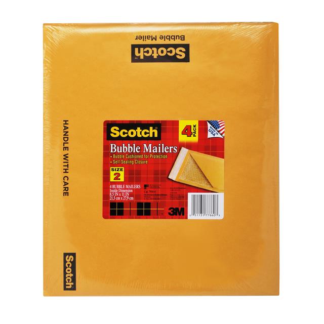SCOTCH KRAFT BUBBLE MAILER 6-PAC