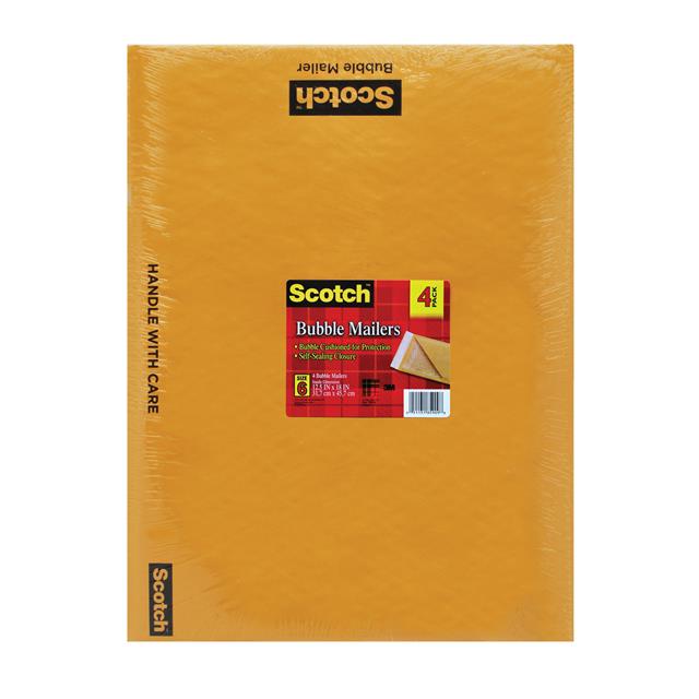 SCOTCH KRAFT BUBBLE MAILER 4-PAC