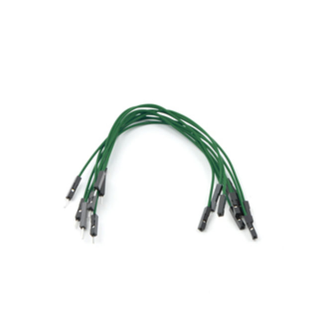 JMPR WIRE 10-PACK M-F 6" GREEN