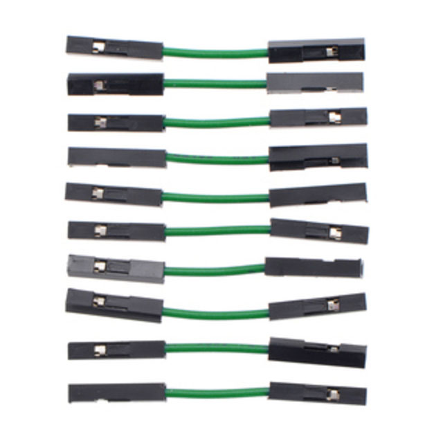 JMPR WIRE 10-PACK F-F 1" GREEN