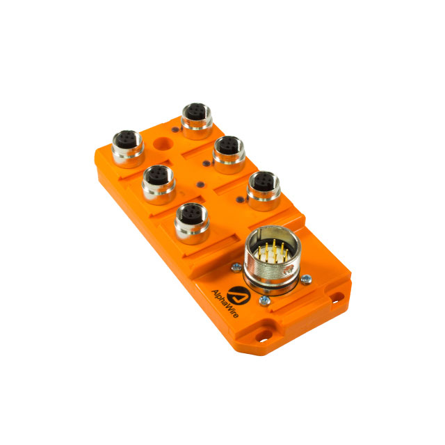 M12 PLASTIC 6PORT 1SIG LED