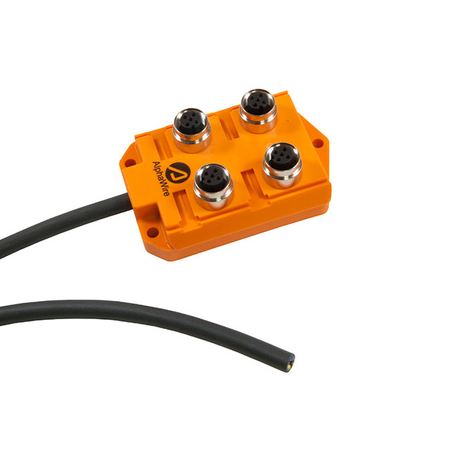 M12 PLASTIC 4PORT 2SIG LED