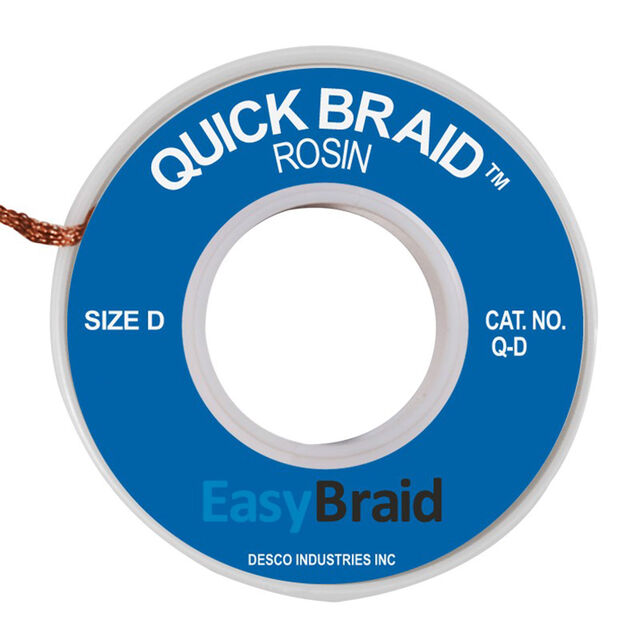 DESOLDER BRAID ROSIN 0.1" 50'